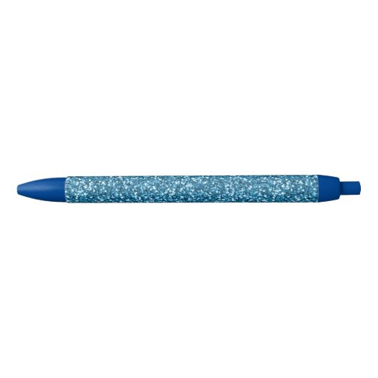 Boston Blue Glitter Zwarte Inkt Pen (Voorkant)