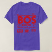  Boston BOS Airport Code Reisdag Retro T T-shirt (Design voorkant)