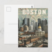 Boston, Boston, Massachusetts City Skyline met kaa Briefkaart (Voorkant / Achterkant)
