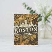 Boston, Boston, Massachusetts City Skyline met kaa Briefkaart (Staand voorkant)
