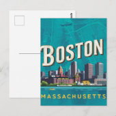 Boston, Boston, Massachusetts City Skyline met kaa Briefkaart (Voorkant / Achterkant)