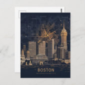 Boston, Boston, Massachusetts City Skyline met kaa Briefkaart (Voorkant / Achterkant)