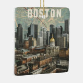 Boston, Boston, Massachusetts City Skyline met kaa Keramisch Ornament (Rechts)
