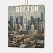 Boston, Boston, Massachusetts City Skyline met kaa Keramisch Ornament (Links)