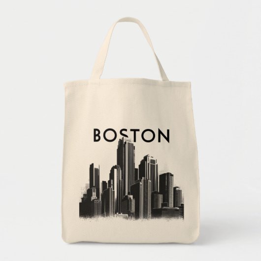 Boston, Boston, Massachusetts City Skyline met kaa Tote Bag (Voorkant)