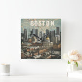 Boston, Boston, Massachusetts City Skyline met kaa Vierkante Klok (Huis)