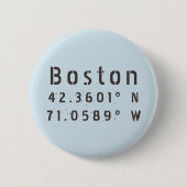 Boston Breedtegraad Lengtegraad Ronde Button 5,7 Cm (Voorkant)