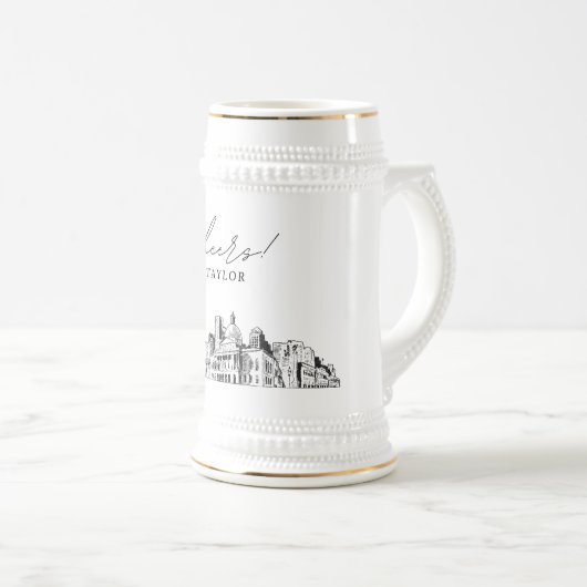 Boston Bridal Party Gift gepersonaliseerd Bierpul (Voorkant rechts)
