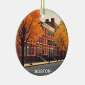 Boston Brownstone Herfst Keramisch Ornament (Rechts)