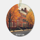 Boston Brownstone Herfst Keramisch Ornament (Links)