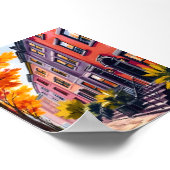 Boston Brownstones Aquarel Massachusetts Poster (Hoek)