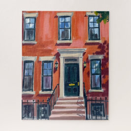 Boston Brownstones Massachusetts Aquarel Legpuzzel