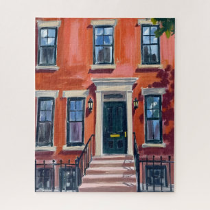 Boston Brownstones Massachusetts Aquarel Legpuzzel