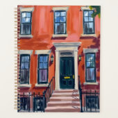 Boston Brownstones Massachusetts Aquarel Planner (Voorkant)