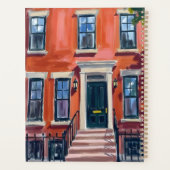 Boston Brownstones Massachusetts Aquarel Planner (Achterkant)