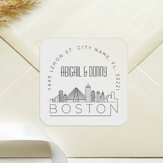 Boston bruiloft | Afdichting van vooraf geadressee Vierkante Sticker