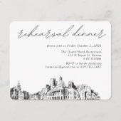 Boston bruiloft elegante schets repetitie diner informatiekaartje (Voorkant)