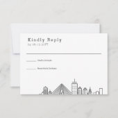 Boston bruiloft | Gestileerde Skyline RSVP (Voorkant)