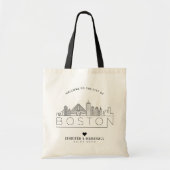 Boston bruiloft | Gestileerde skyline Tote Bag (Voorkant)