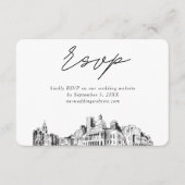 Boston bruiloft minimalistische schets RSVP Informatiekaartje (Voorkant)