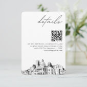 Boston bruiloft moderne details QR-code Informatiekaartje (Staand voorkant)