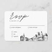 Boston Bruiloft Traditionele RSVP Maaltijd Optie Informatiekaartje (Voorkant)