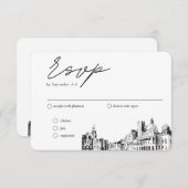 Boston Bruiloft Traditionele RSVP Maaltijd Optie Informatiekaartje (Voorkant / Achterkant)