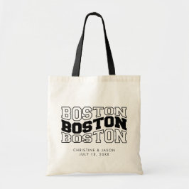 Boston bruiloft welkom tote bag