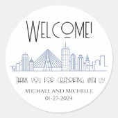 Boston bruiloft welkomsttas Sticker (Voorkant)