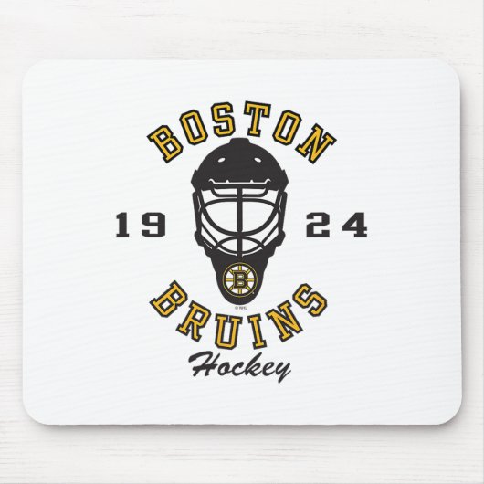 Boston Bruins Hockey Mask Gray Officially Licensed Muismat (Voorkant)