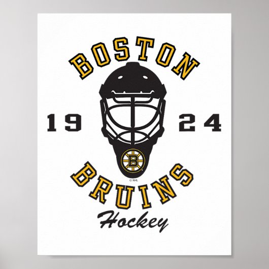 Boston Bruins Hockey Mask Gray Officially Licensed Poster (Voorkant)