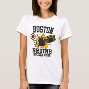 Boston Bruins Hockey Puck Barst Grijs Officieel Ge T-shirt