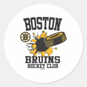 Boston Bruins Hockey Puck Burst Grijs Officieel Ge Ronde Sticker