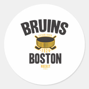 Boston Bruins Hockey Puck Wit Officieel Gelicentie Ronde Sticker