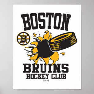 Boston Bruins Hockeypuck barst Grijs Officieel Gel Poster