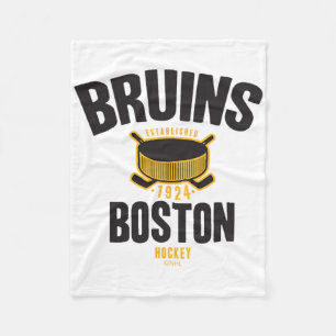 Boston Bruins Hockeypuck Wit Officieel Gelicentiee Fleece Deken
