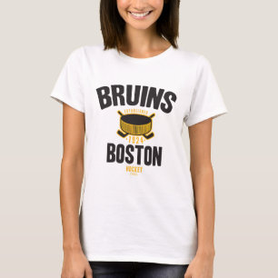 Boston Bruins Hockeypuck Wit Officieel Gelicentiee T-shirt