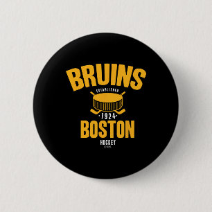 Boston Bruins Hockeypuck Zwart Officieel Gelicenti Ronde Button 5,7 Cm