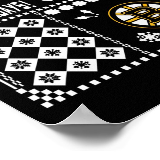 Boston Bruins lelijke kersttrui Poster (Hoek)