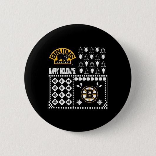Boston Bruins lelijke kersttrui Ronde Button 5,7 Cm (Voorkant)