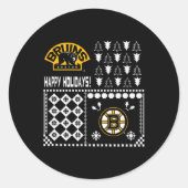 Boston Bruins lelijke kersttrui Ronde Sticker (Voorkant)