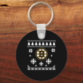 Boston Bruins Lelijke Kersttrui Vakantie Sleutelhanger (Voorkant)