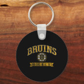 Boston Bruins Vintage Hockey Dark Heather  Sleutelhanger (Voorkant)