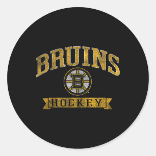 Boston Bruins Vintage Hockey Donkere Heather Ronde Sticker