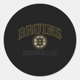 Boston Bruins Vintage Hockey Grijs Officieel Gelic Ronde Sticker