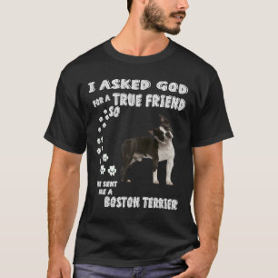Boston Bull Terrier Dog citate mam Dad print Bosto T-shirt