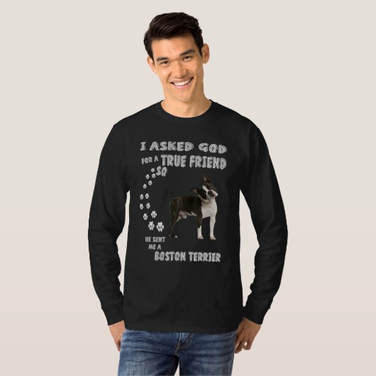 Boston Bull Terrier Dog mam Papa Costume Cute Bost T-shirt (Voorkant volledig)