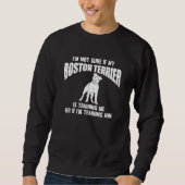 Boston Bull Terrier Dog Retro Dogs Owner Dad Mom Trui (Voorkant)