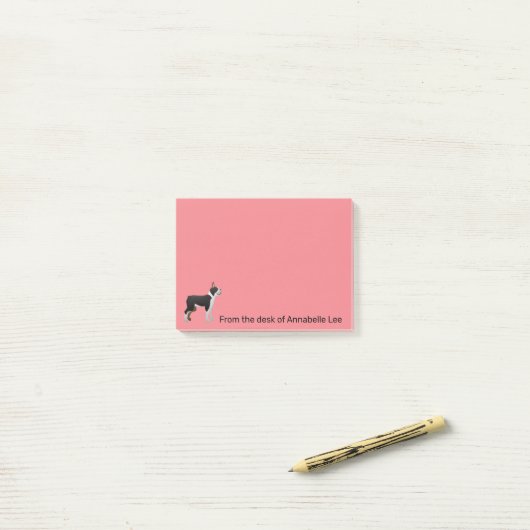 Boston Bull Terrier Personalize Post-it® Notes (Op bureau)