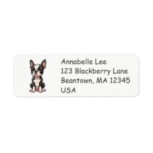 Boston Bull Terrier-puppy Etiket